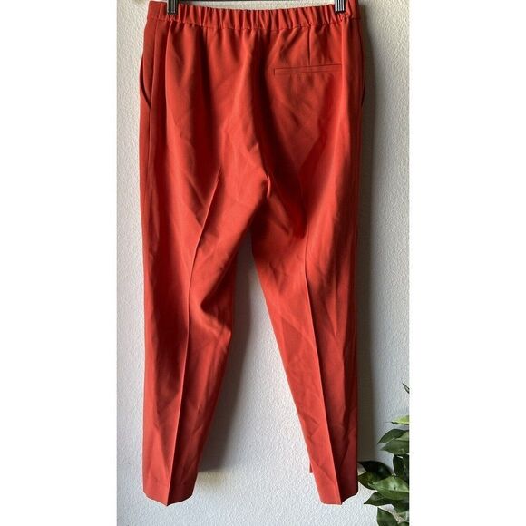 Theory sz 2 Treeca Pull On Modern Crepe 2 Coral  Straight Trouser Pants - Picture 3 of 10